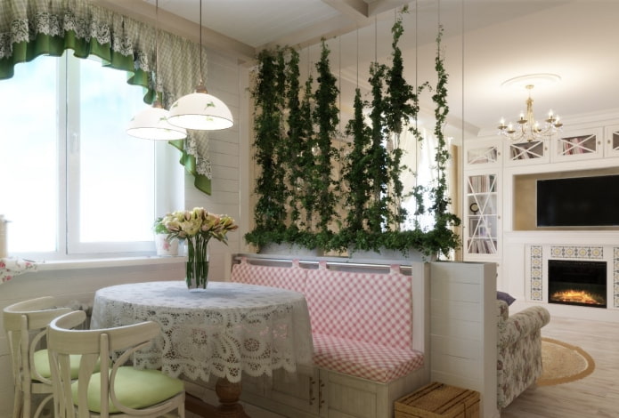 partition in the interior in the Provence style