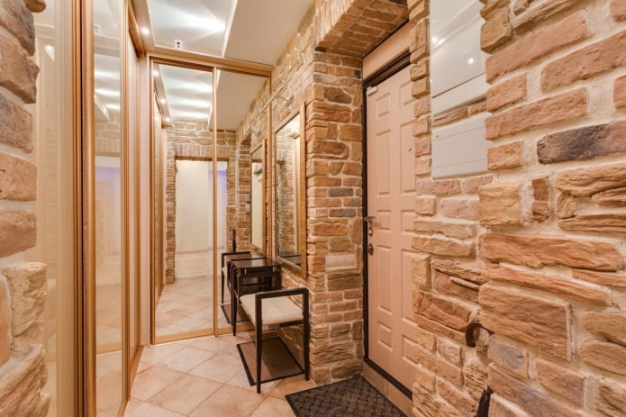 decorative stone finishing of slopes in the interior
