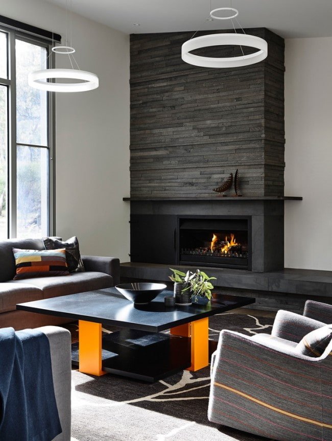 black decorative stone finish