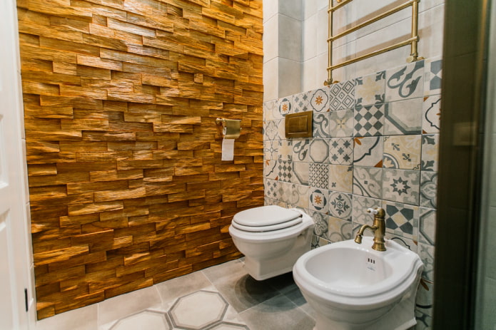 decorative stone finishing in the toilet