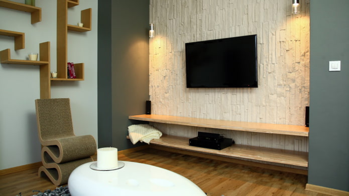 decorative stone finishing in the interior