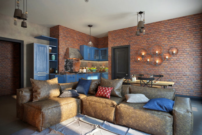 decorative brick finishing in loft style