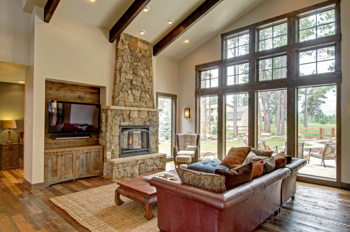 decorative stone finishing in country style