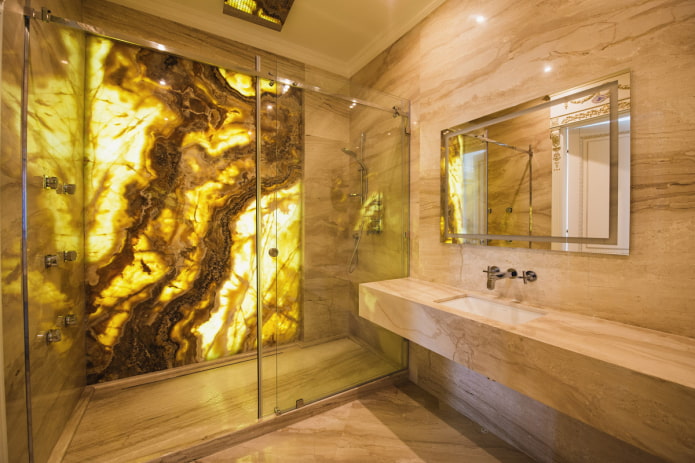 decorative stone finishing in the interior