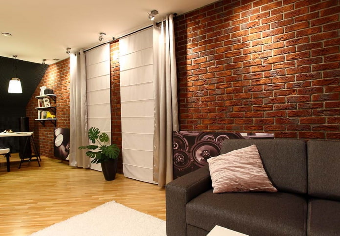 red decorative stone finish