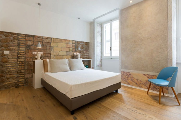 Decorative stone in the bedroom