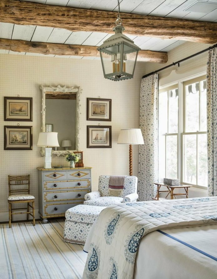 light bedroom in Provence style
