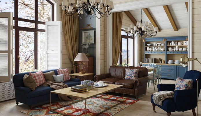 dark living room interior
