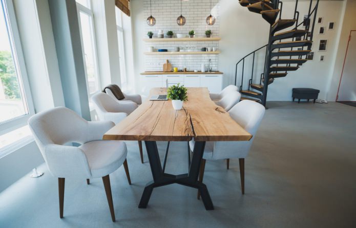 a table made of natural wood
