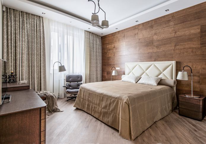 laminate on the wall in the bedroom
