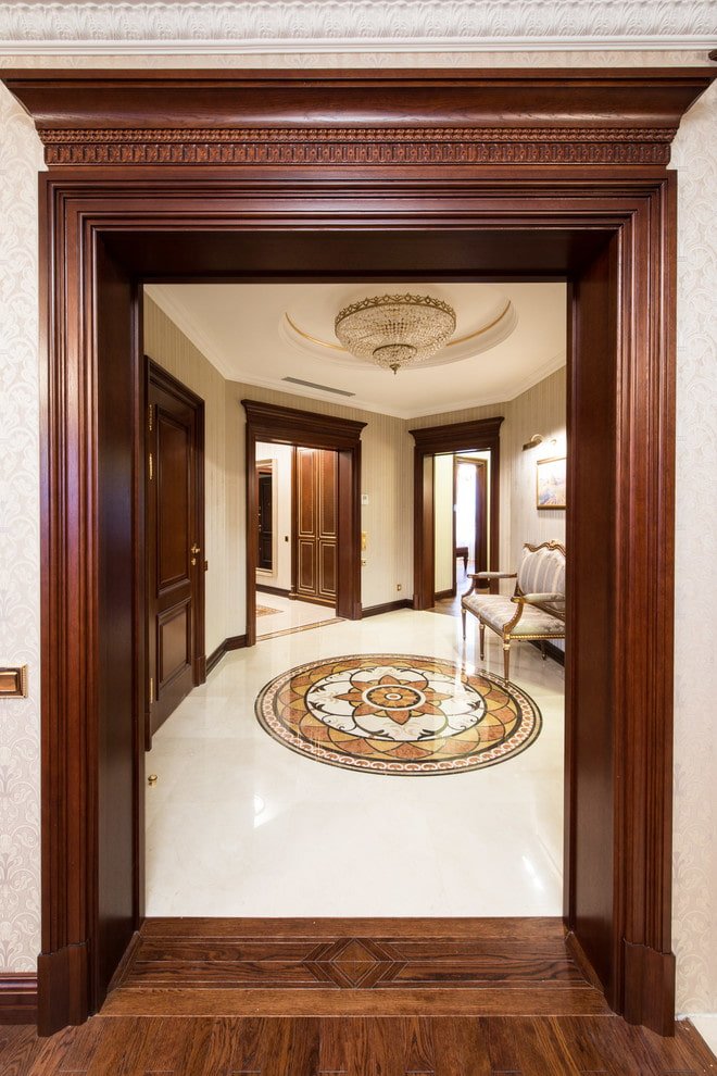 mahogany-colored arch