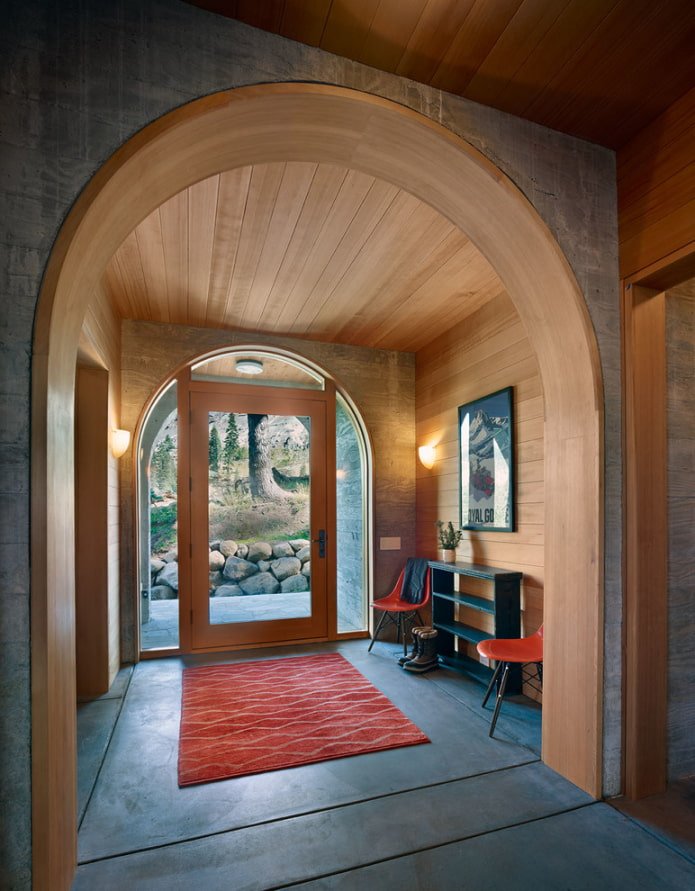 combination of stone and wood