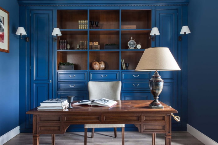 wooden desk in the interior