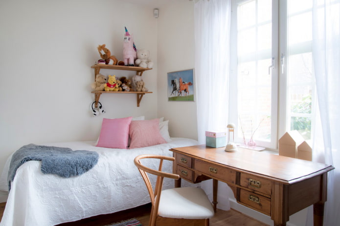 brown wooden table in the interior