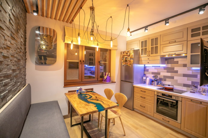 river dining table in the interior