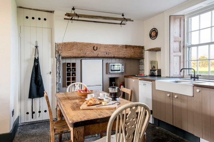antique wooden table in the interior