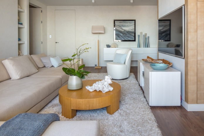 coffee wooden table in the interior