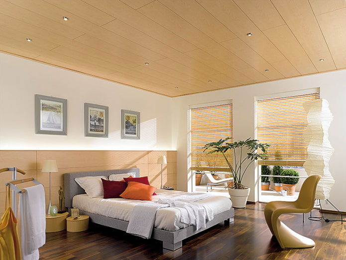 wooden mdf panels in the bedroom