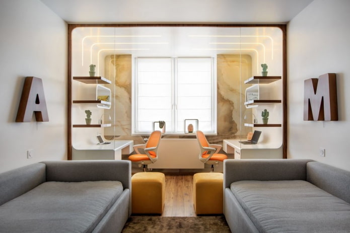 zoning a children's room for two boys