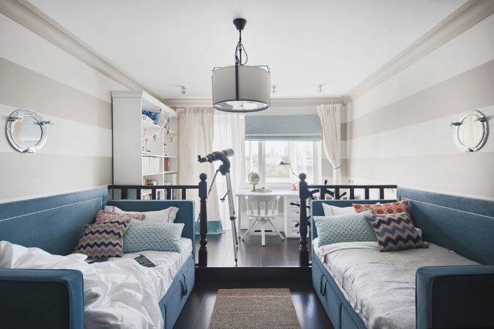 zoning of a children's room for two boys