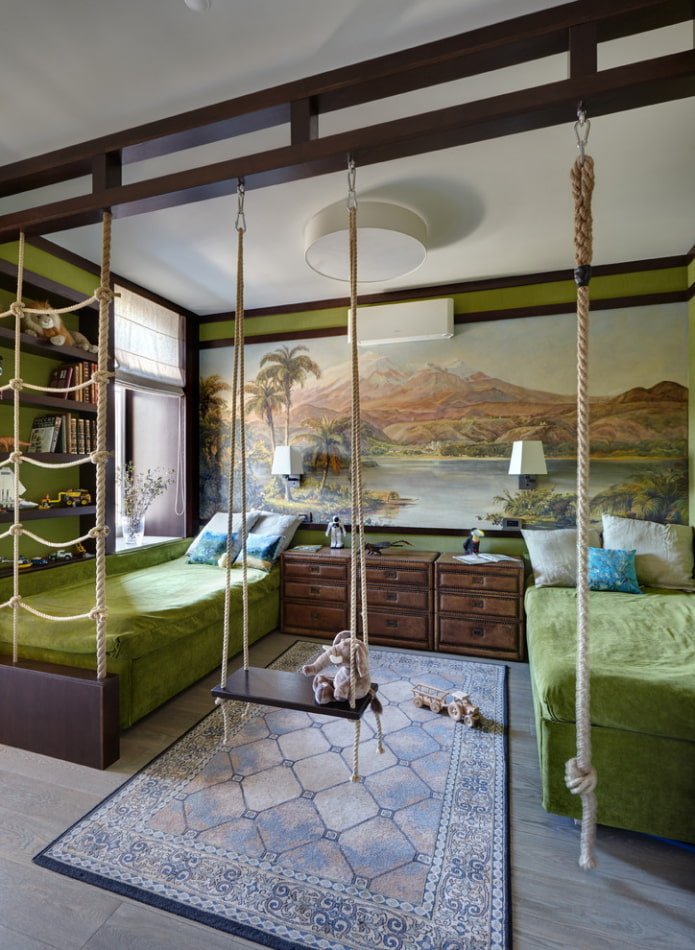 zoning a children's room for two boys