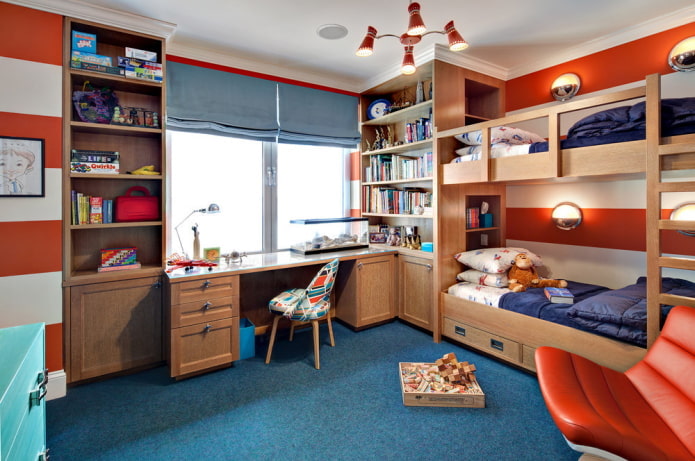 furnishings for a children's room for two boys
