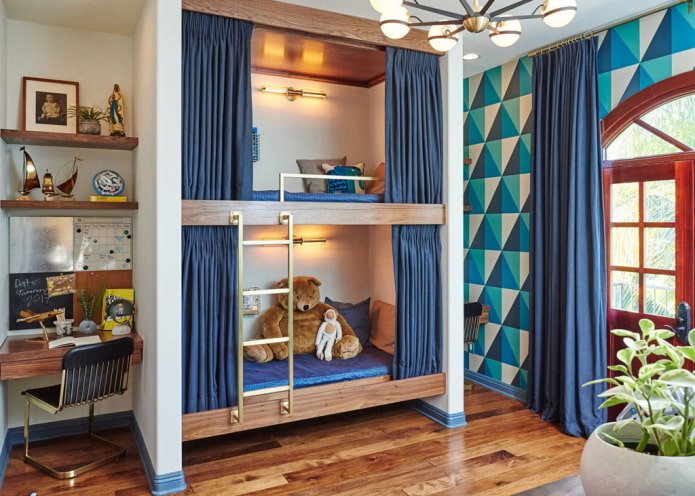 furnishings for a children's room for two boys