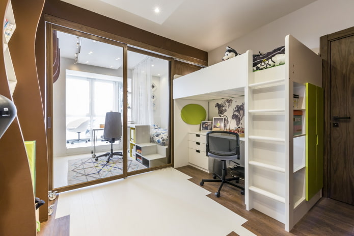 zoning of a children's room for two boys