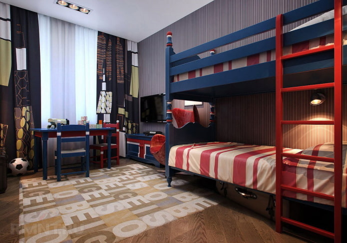 design of a children's room for two boys