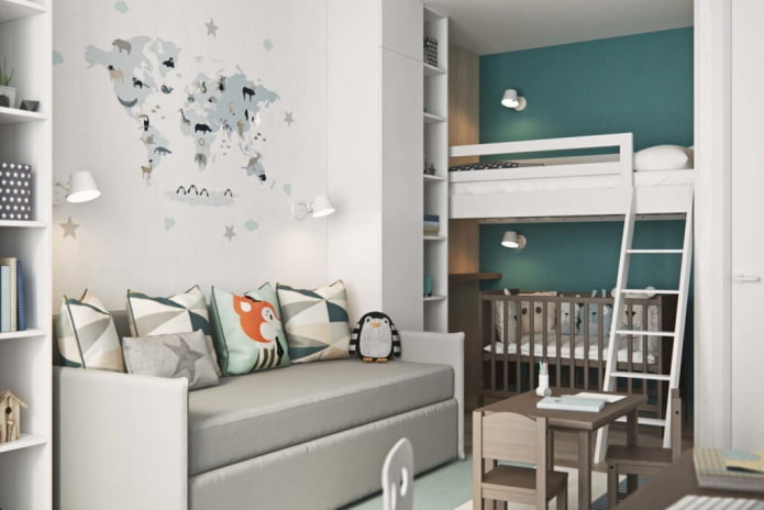 children's room for two boys of different ages
