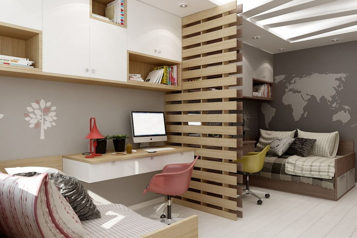 zoning of a children's room for two boys