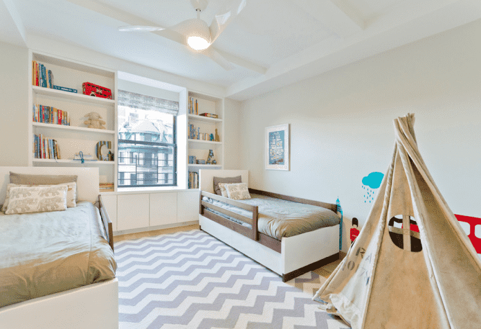 zoning a children's room for two preschool boys