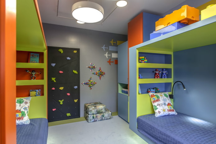 zoning a children's room for two preschool boys