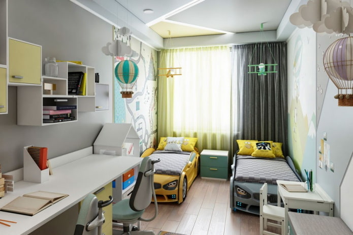 zoning a children's room for two preschool boys