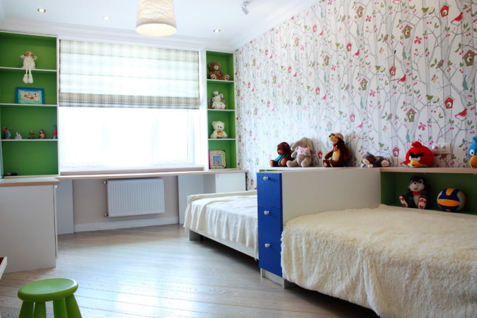 zoning a children's room for two boys