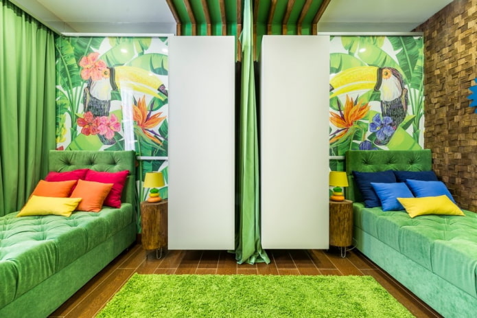 A bright room for a girl and a boy