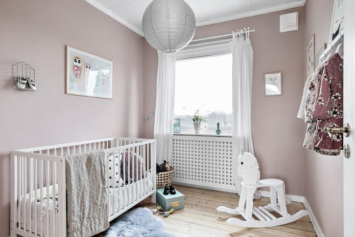 design of a nursery for a newborn girl