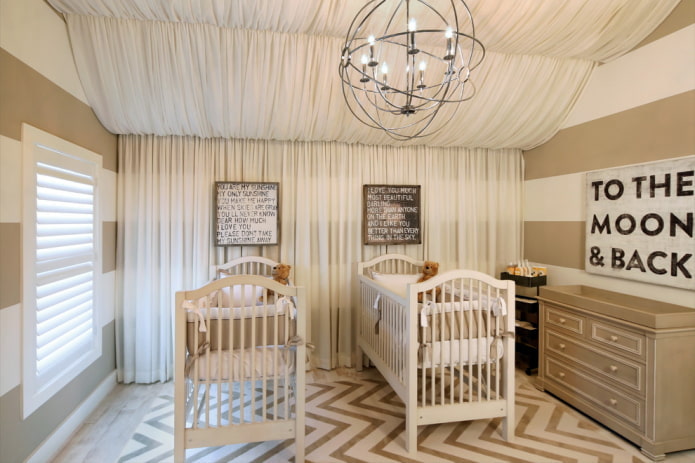 design of a nursery for twin babies