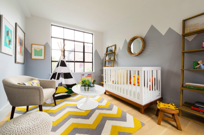 decor and textiles in the interior of a child's room