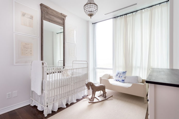 color scheme in the design of a nursery for a baby