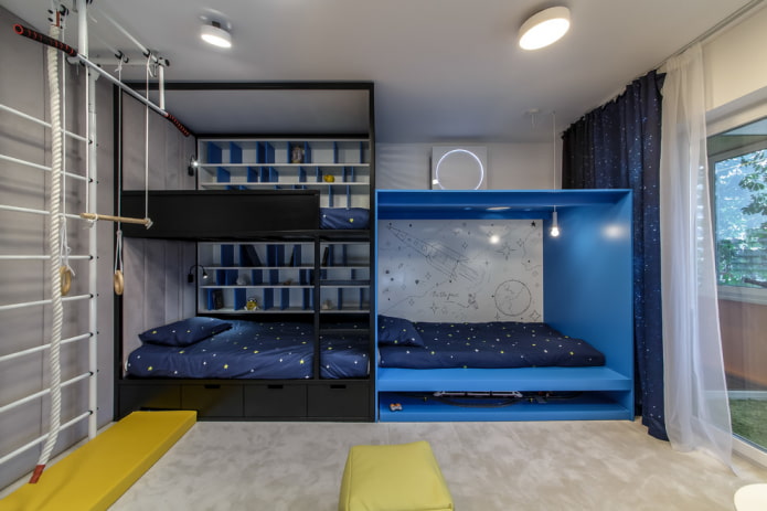 bedroom design for three children