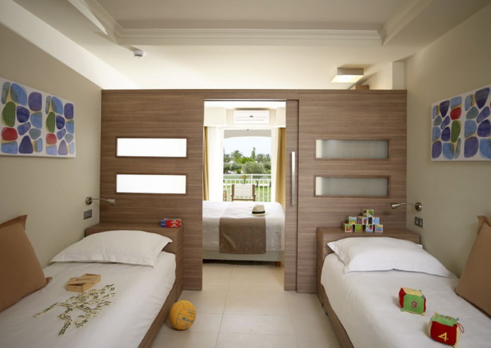bedroom layout for three children