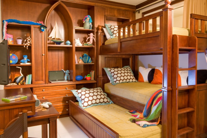 bedroom layout for three children
