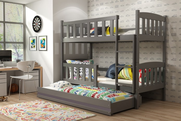 arrangement of a bedroom for three children