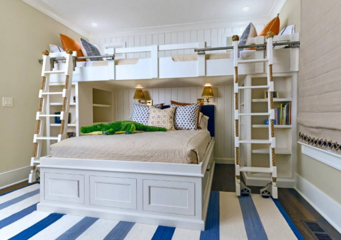 bedroom design for three children of different ages