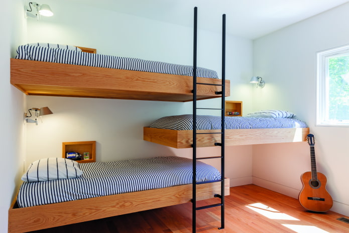bedroom interior for three boys