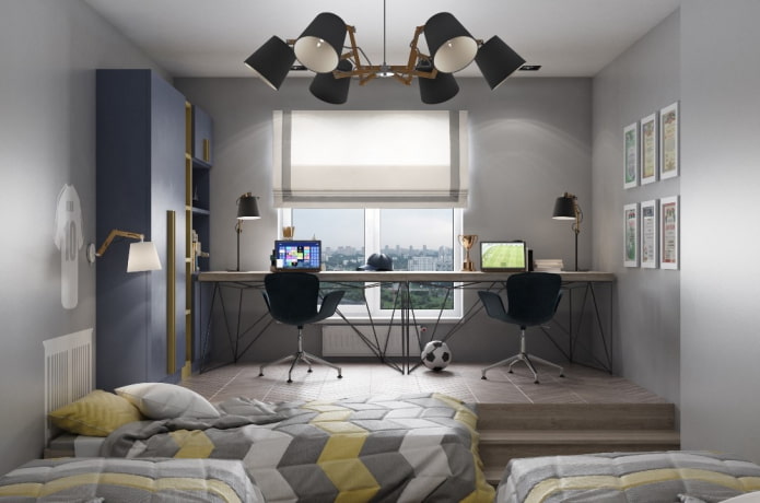 lighting in a bedroom for three children