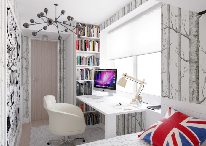 Design of a room in a Khrushchevka for a teenager