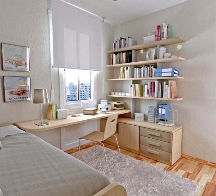 Design of a room in a Khrushchevka for a teenager