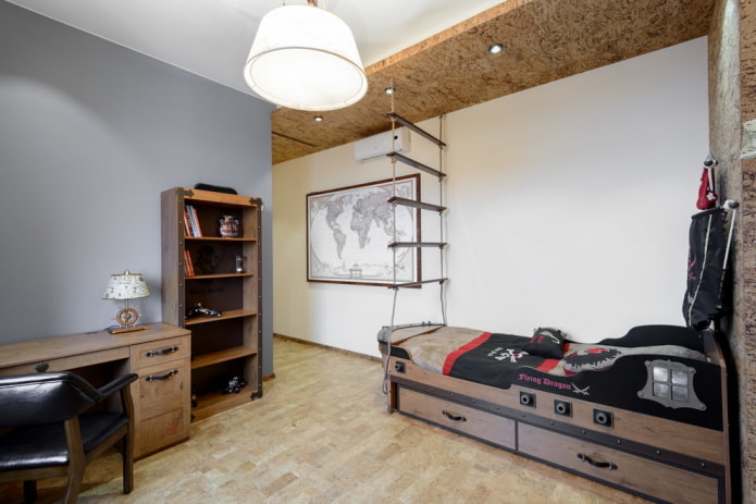 children's bedroom decoration in a marine style